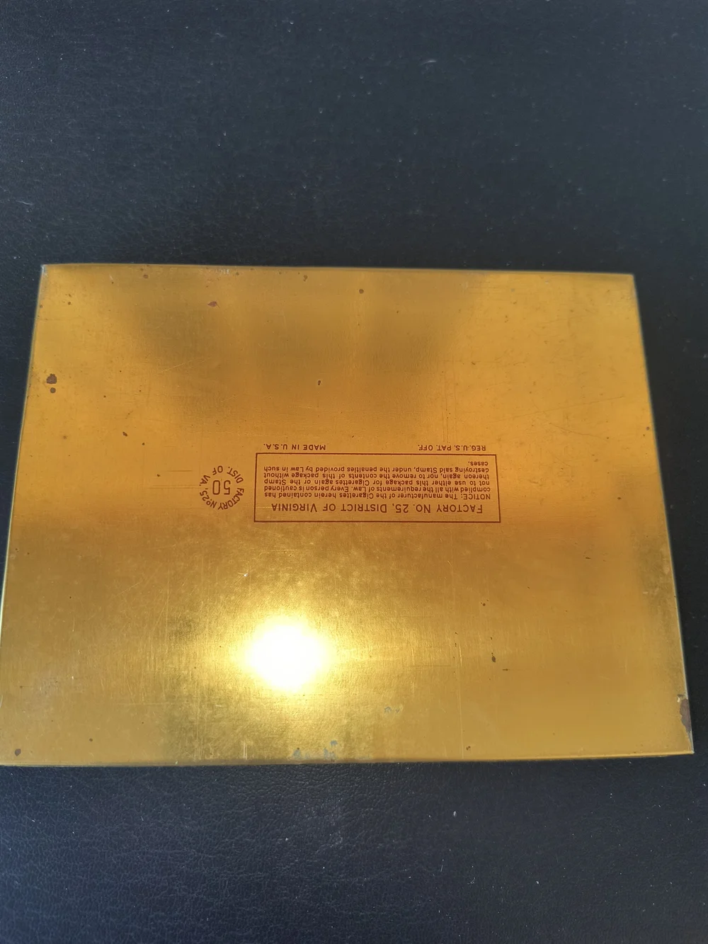 Gold & White Metal Cigarette Case -